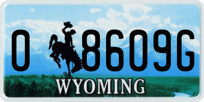 WY license plate 08609G