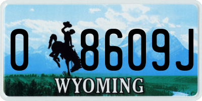 WY license plate 08609J