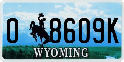 WY license plate 08609K