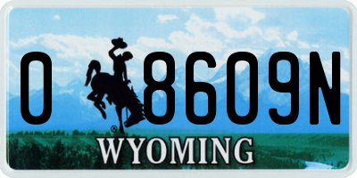 WY license plate 08609N