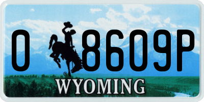 WY license plate 08609P