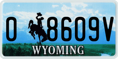 WY license plate 08609V