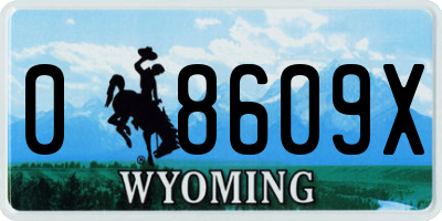 WY license plate 08609X