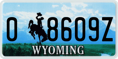 WY license plate 08609Z