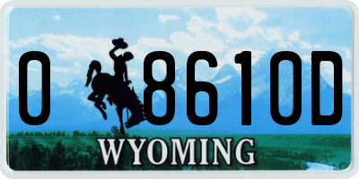 WY license plate 08610D
