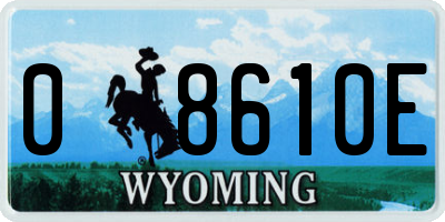 WY license plate 08610E