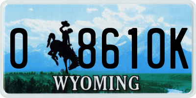 WY license plate 08610K