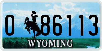 WY license plate 086113