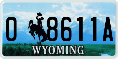 WY license plate 08611A