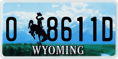 WY license plate 08611D