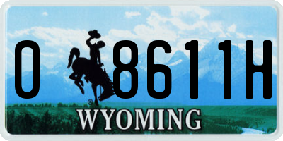 WY license plate 08611H