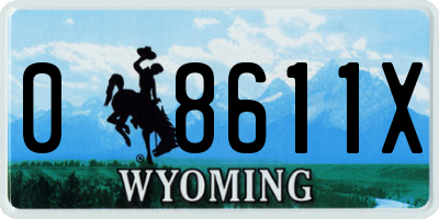 WY license plate 08611X