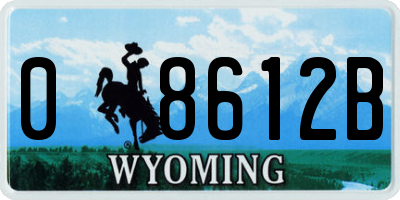 WY license plate 08612B