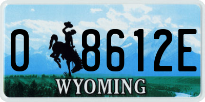 WY license plate 08612E