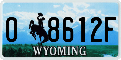 WY license plate 08612F