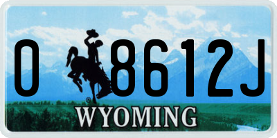 WY license plate 08612J