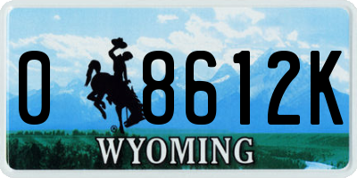 WY license plate 08612K