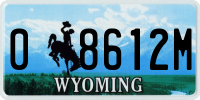WY license plate 08612M