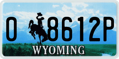 WY license plate 08612P