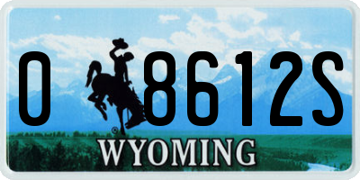WY license plate 08612S