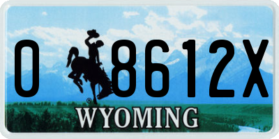 WY license plate 08612X