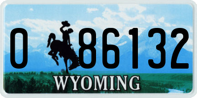 WY license plate 086132
