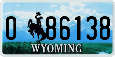 WY license plate 086138