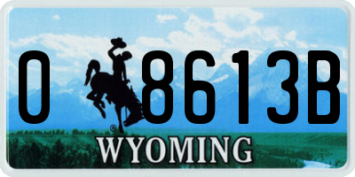 WY license plate 08613B