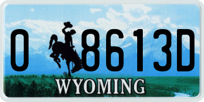 WY license plate 08613D