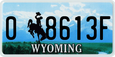WY license plate 08613F