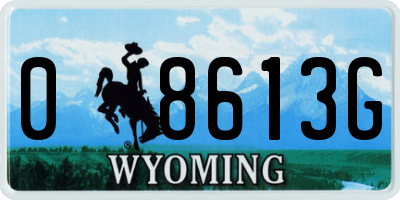 WY license plate 08613G
