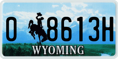 WY license plate 08613H