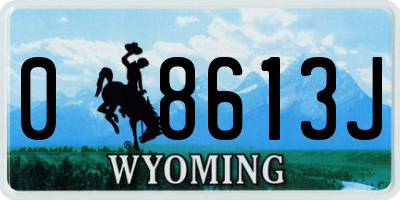 WY license plate 08613J