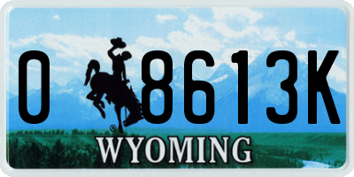 WY license plate 08613K