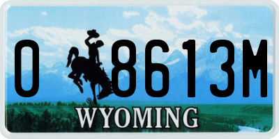 WY license plate 08613M