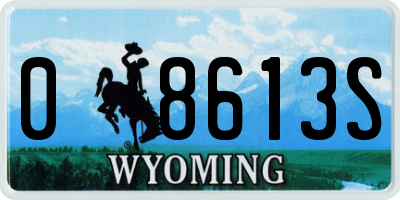WY license plate 08613S