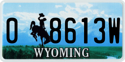 WY license plate 08613W