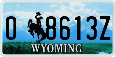 WY license plate 08613Z