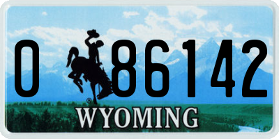 WY license plate 086142