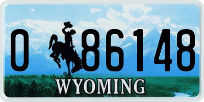 WY license plate 086148