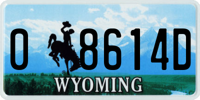 WY license plate 08614D