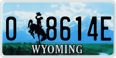 WY license plate 08614E