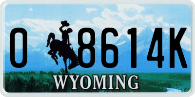 WY license plate 08614K