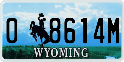 WY license plate 08614M
