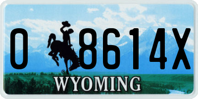 WY license plate 08614X