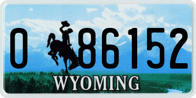 WY license plate 086152