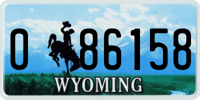 WY license plate 086158