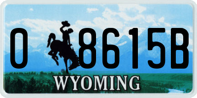 WY license plate 08615B