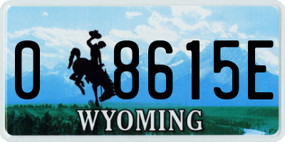 WY license plate 08615E