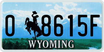 WY license plate 08615F